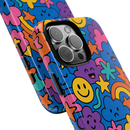 Vibrant Cartoon Protective Phone Case with Playful Multicolour Design – Unisex Fashion Accessory – Compatible with iPhone 13, 14, 15 & 16 – All Models Including Pro, Pro Max & Plus