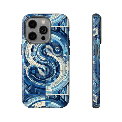 Blue Alphabet S Phone Case for Samsung and iPhone Shockproof Protective Cover with 3D Wrap Design and Vibrant Print