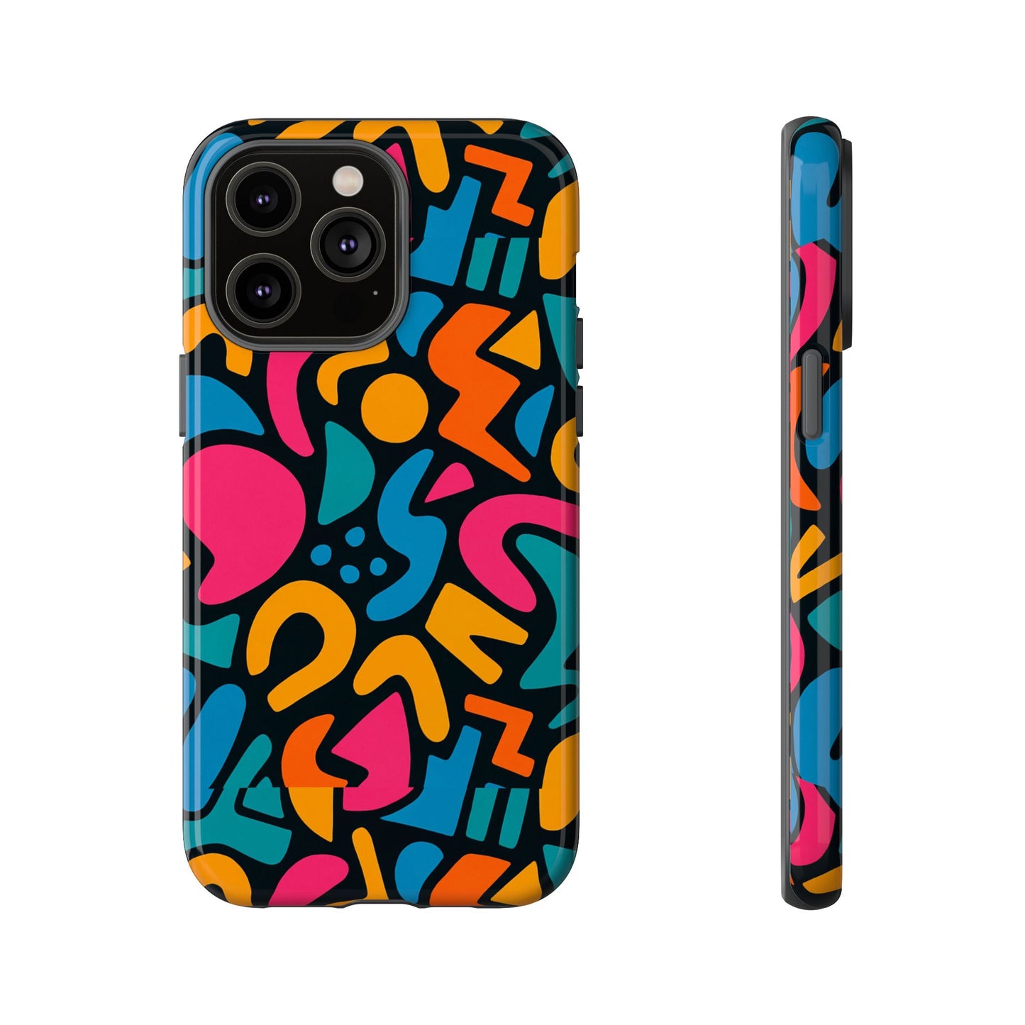 vibrant multicolour abstract 3d wrap phone case for stylish protection, unisex smartphone cover, compatible with iphone 13, 14, 15 & 16 – all models including pro, pro max & plus