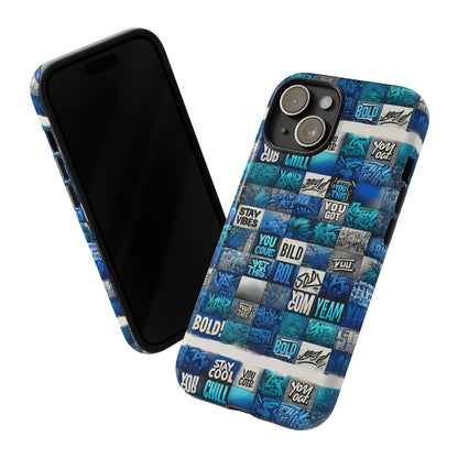 Vibrant 3D Graphic Protective Phone Case with Blue Design – Playful Accessory for Stylish Protection Compatible with iPhone 13, 14, 15 & 16 – all models including Pro, Pro Max & Plus
