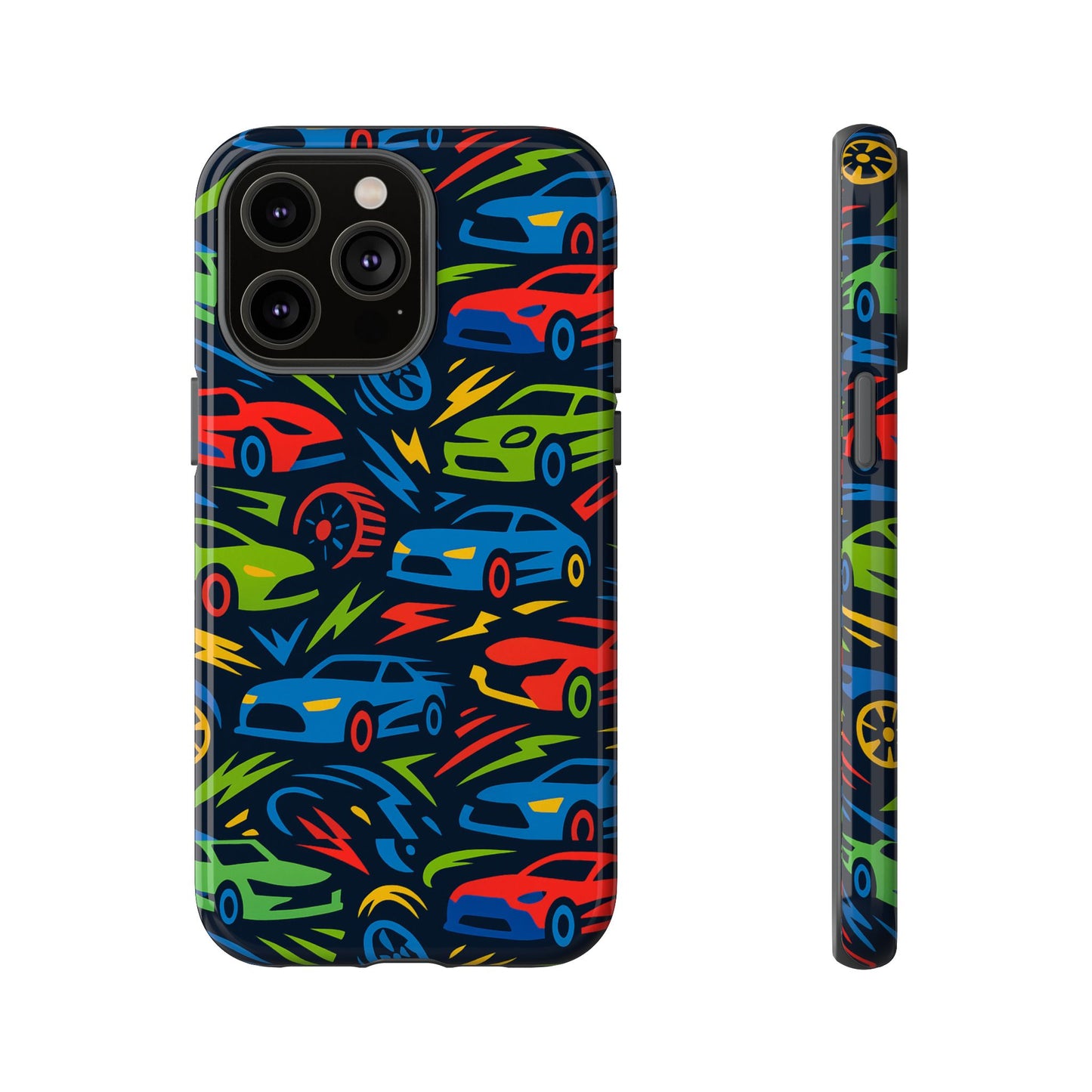 vibrant 3d car design protective phone case – fun retro style for kids and adults – stylish protection – compatible with iphone 13, 14, 15 & 16 – all models including pro, pro max & plus