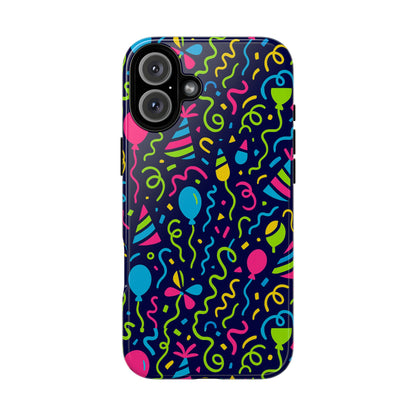 Vibrant 3D Wrap Protective Phone Case with Multicolour Party Design for Playful Smartphone Accessories Compatible with iPhone 13, 14, 15 & 16 – all models including Pro, Pro Max & Plus