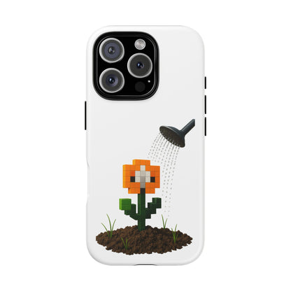 Pixel Flower Phone Case - Cute Gardening Design for iPhone, Samsung and Android - Durable, Stylish, Impact-Resistant Cover with 3D Print - Ideal Gift for Garden Lovers and Students