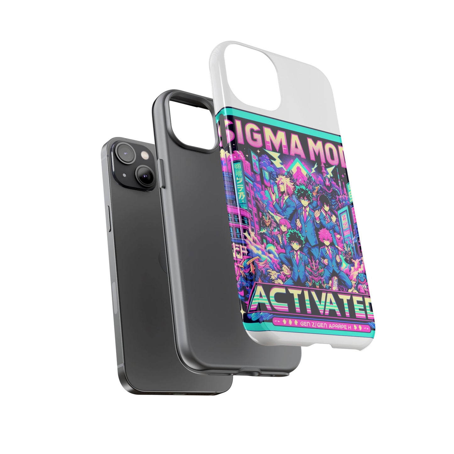 vibrant sigma mode activated protective phone case for anime lovers, 3d wrap design, durable tpu silicone, uv protected, stylish drop protection, gift for friends