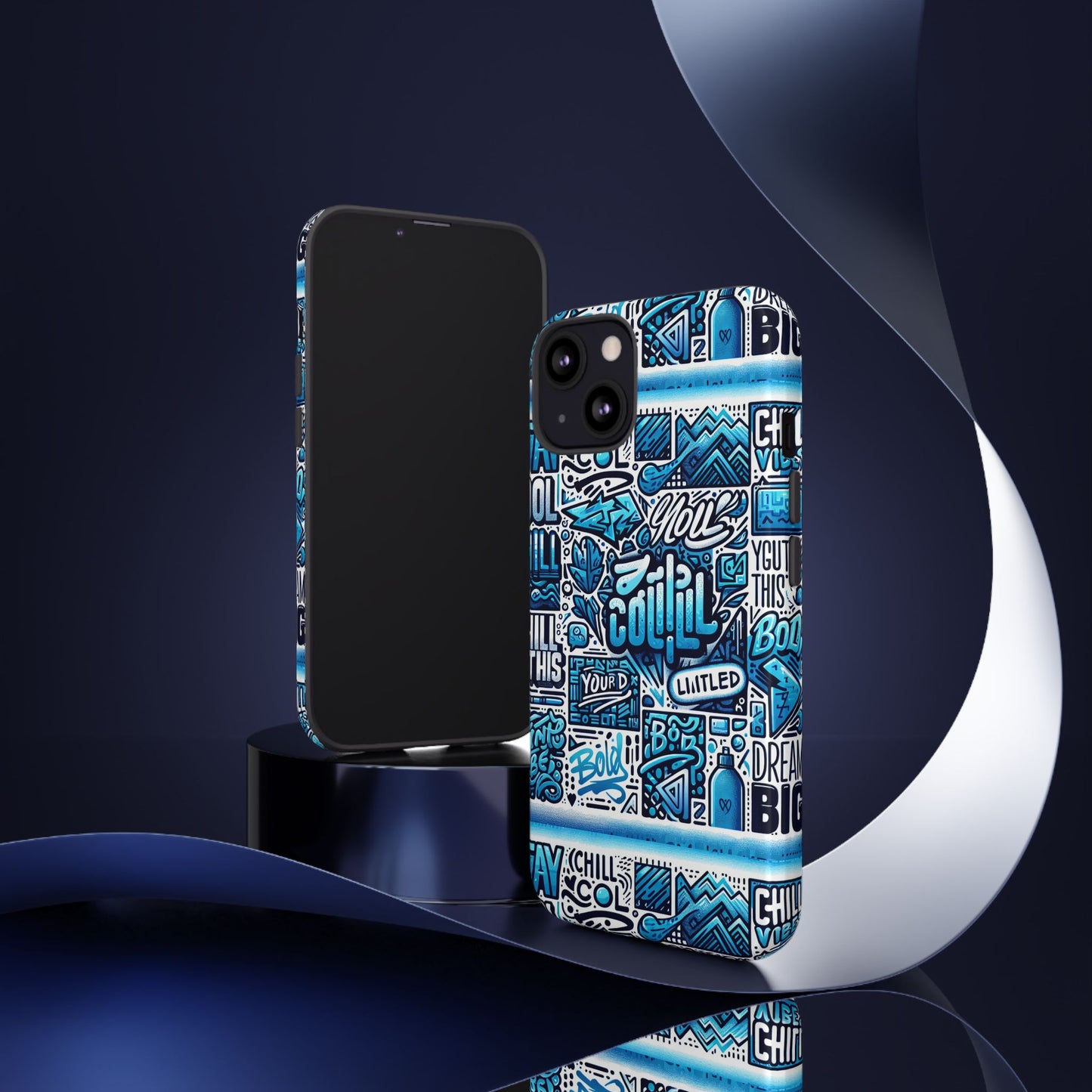 vibrant 3d wrap protective phone case in blue alphabet design for stylish protection and creative expression compatible with iphone 13, 14, 15 & 16 – all models including pro, pro max & plus