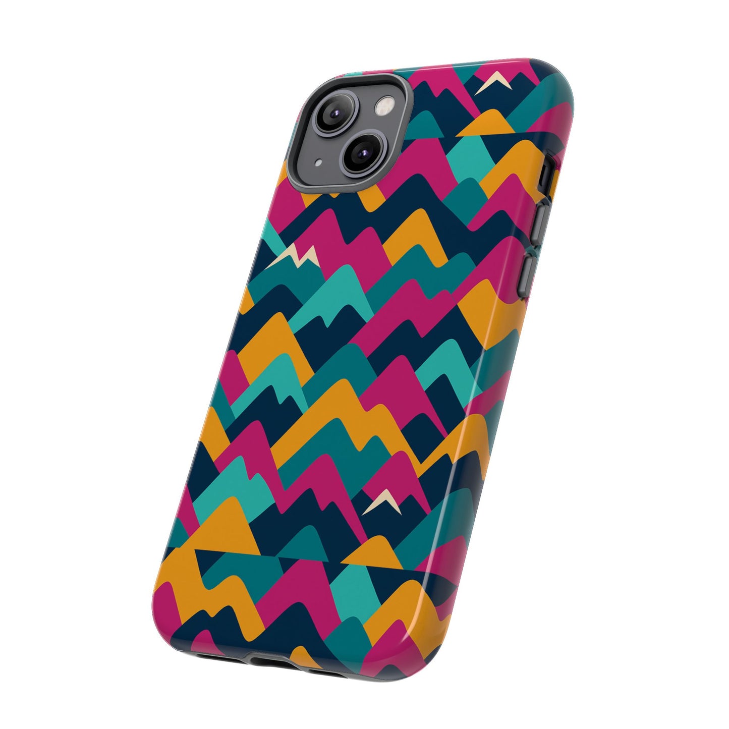 vibrant 3d geometric protective phone case for unisex, stylish smartphone accessory with playful design, compatible with iphone 13, 14, 15 & 16 – all models including pro, pro max & plus