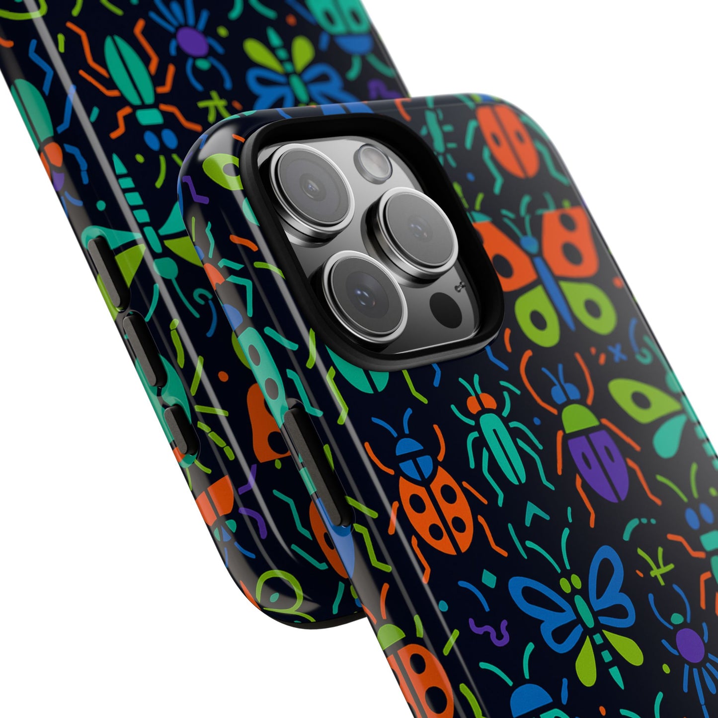 vibrant 3d insect phone case colourful stylish protective cover unique design for men and women compatible with iphone 13, 14, 15 & 16 – all models including pro, pro max & plus