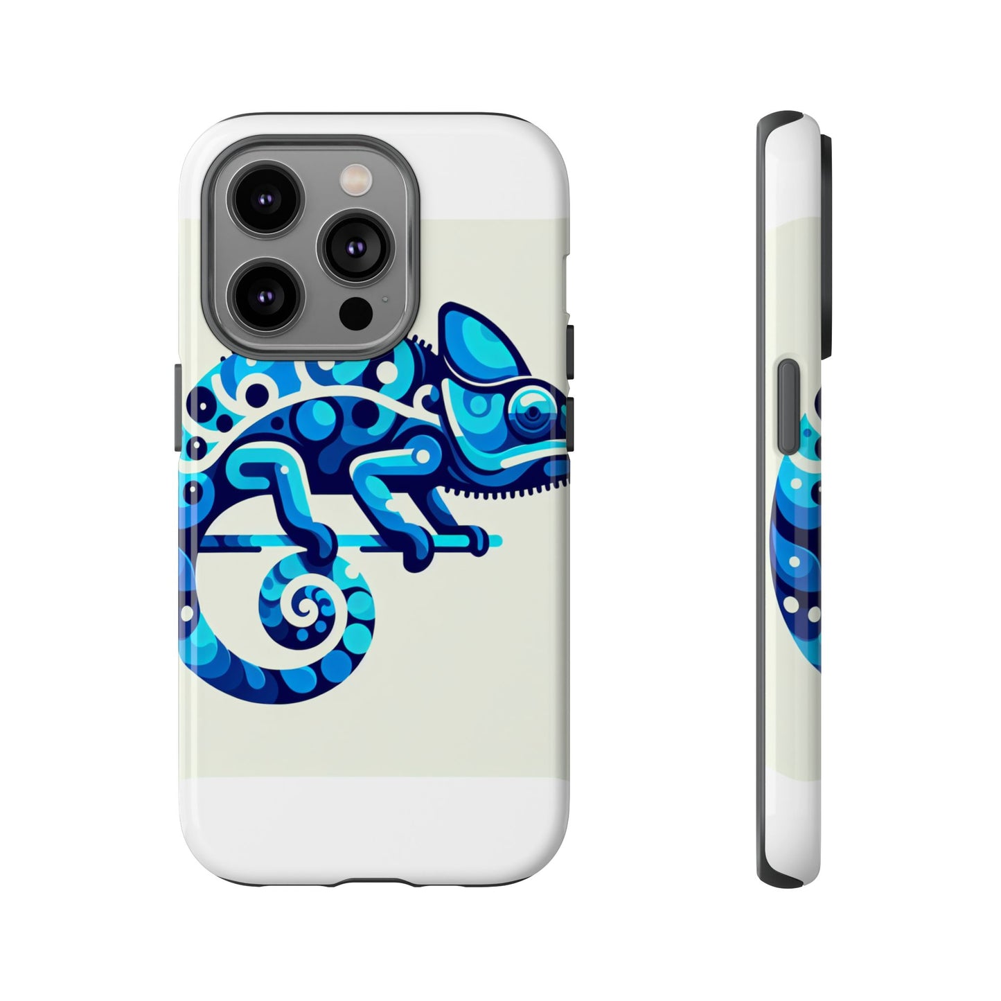vibrant 3d chameleon phone case for stylish protection with unique blue animal design compatible with iphone 13, 14, 15 & 16 – all models including pro, pro max & plus