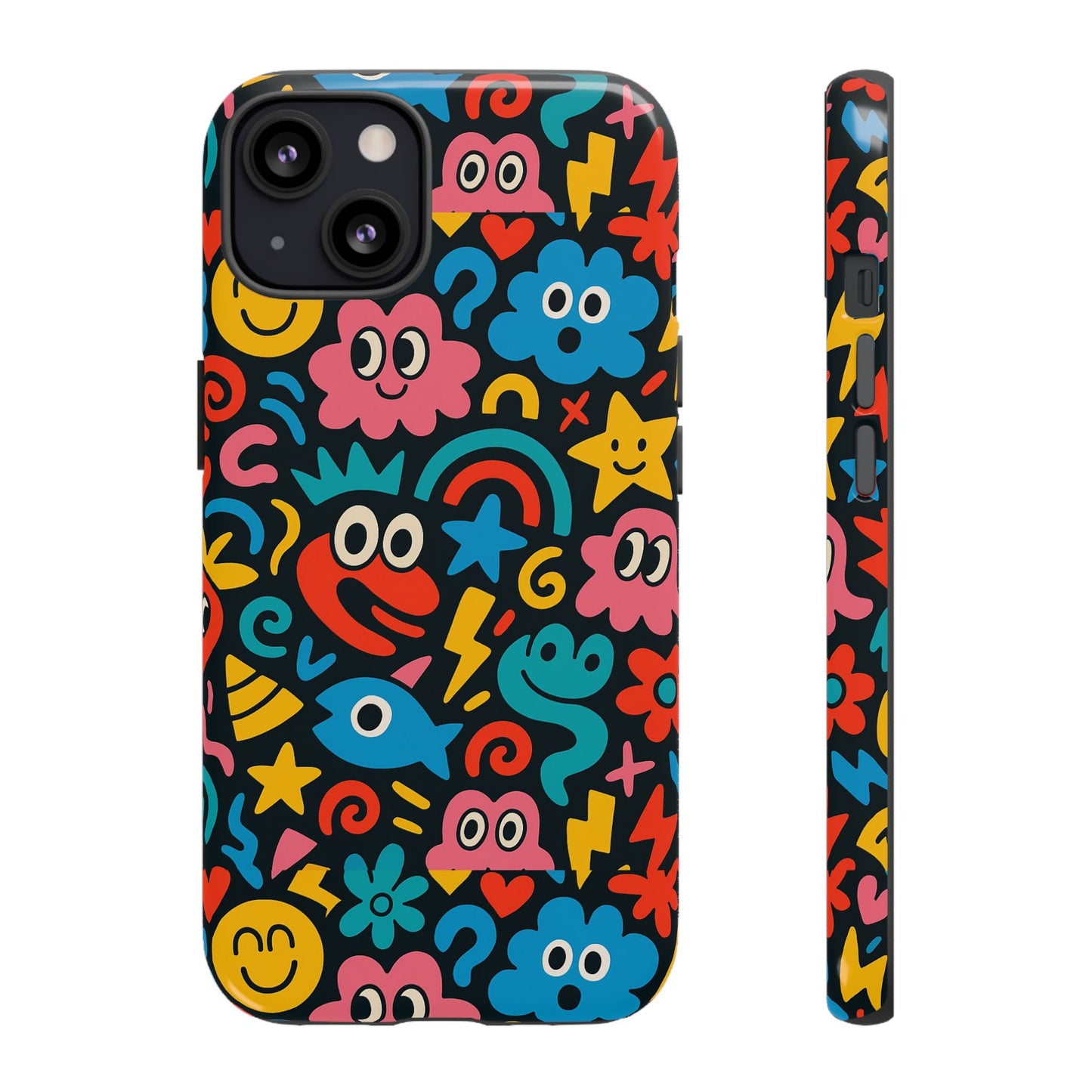 vibrant cartoon protective phone case with 3d wrap design for creative expression – compatible with iphone 13, 14, 15 & 16 – all models including pro, pro max & plus
