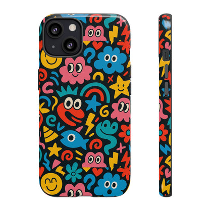 Vibrant Cartoon Protective Phone Case with 3D Wrap Design for Creative Expression – Compatible with iPhone 13, 14, 15 & 16 – All Models Including Pro, Pro Max & Plus