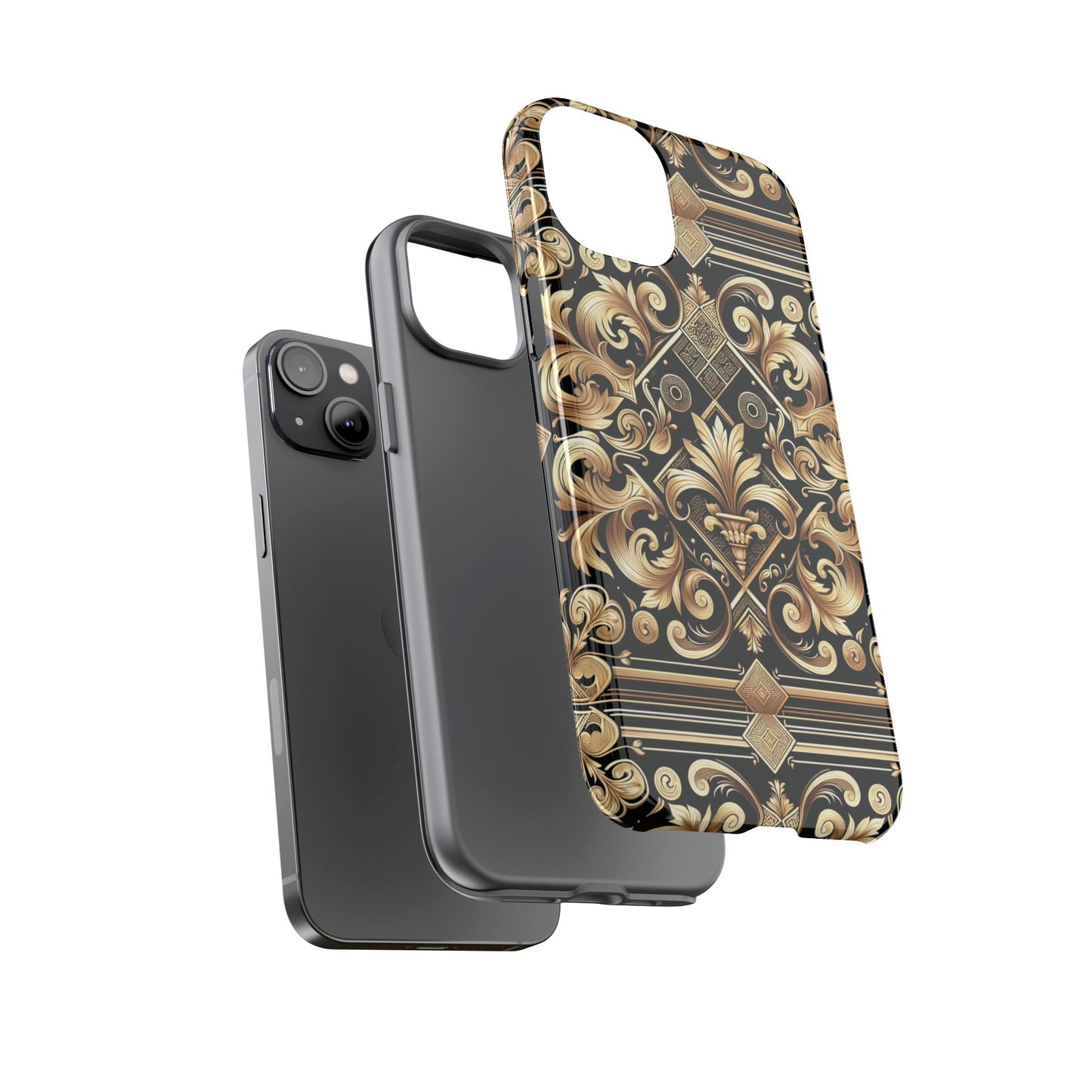 pattern image 2 phone case with 3d wrap design for stylish protection and luxurious baroque finish compatible with iphone 13, 14, 15 & 16 – all models including pro, pro max & plus