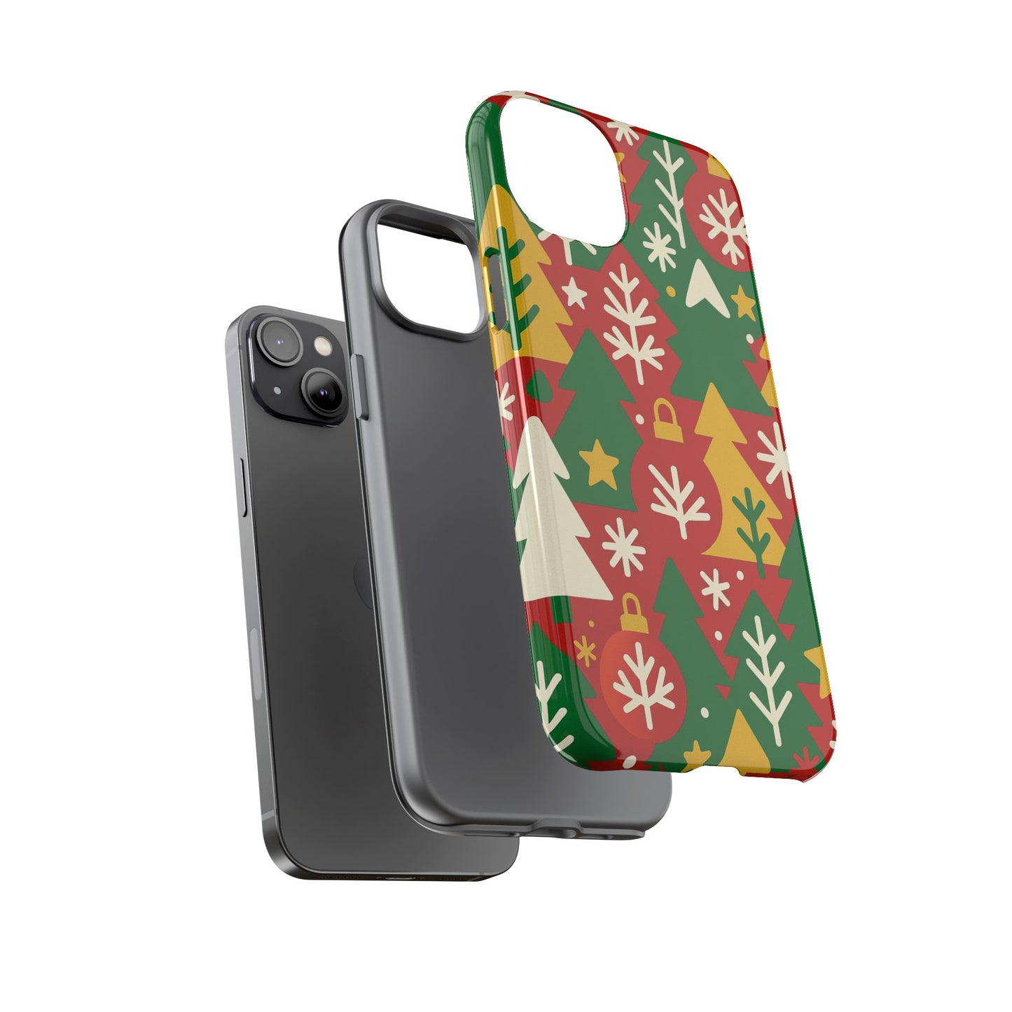 multicolour christmas tree 3d wrap phone case - fun festive holiday design for unique accessories compatible with iphone 13, 14, 15 & 16 - all models including pro, pro max & plus