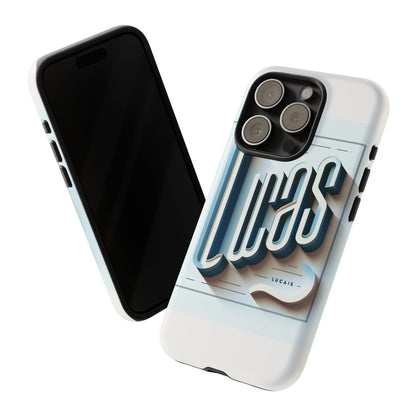 3D Wrap Protective Phone Case in Blue with Playful Typography Design – Stylish Protection Compatible with iPhone 13, 14, 15 & 16 – All Models Including Pro, Pro Max & Plus