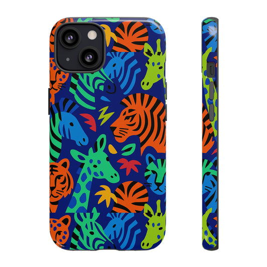 Vibrant Animal Print 3D Wrap Protective Phone Case Stylish Accessory for Men and Women Compatible with iPhone 13, 14, 15 & 16 – All Models Including Pro, Pro Max & Plus