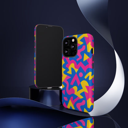Vibrant Y2K Geometric Protective Phone Case with 3D Wrap Design for Unique Style Compatible with iPhone 13, 14, 15 & 16 – all models including Pro, Pro Max & Plus
