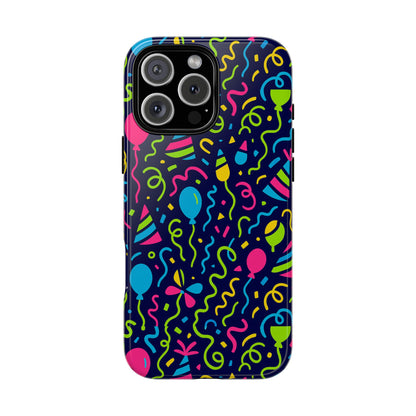 Vibrant 3D Wrap Protective Phone Case with Multicolour Party Design for Playful Smartphone Accessories Compatible with iPhone 13, 14, 15 & 16 – all models including Pro, Pro Max & Plus