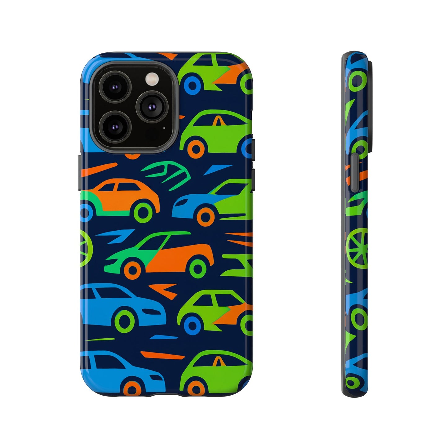 vibrant 3d car pattern protective phone case for expressive individuals stylish accessory compatible with iphone 13, 14, 15 & 16 – all models including pro, pro max & plus