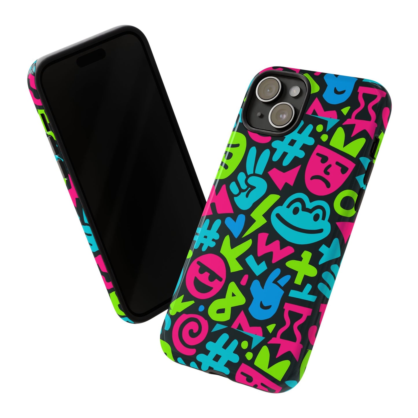 vibrant emoji pattern protective phone case colourful 3d design stylish protection for unisex smartphones compatible with iphone 13, 14, 15 & 16 – all models including pro, pro max & plus