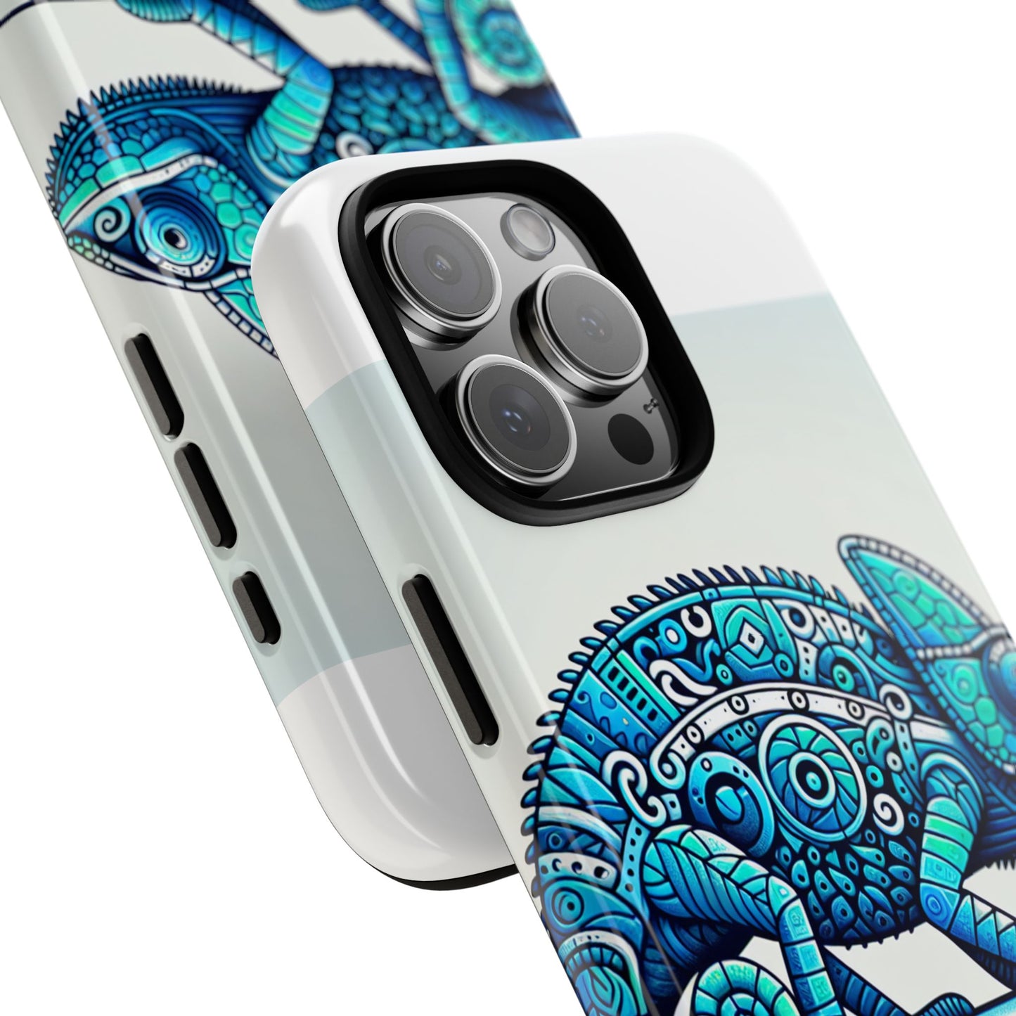 vibrant 3d chameleon print glossy phone case for eye-catching protection compatible with iphone 13, 14, 15 & 16 – all models including pro, pro max & plus