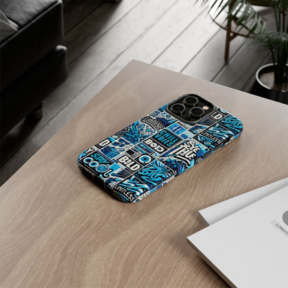 Blue Pattern Image 9 Phone Case for Smartphone Protection with 3D Wrap Design and Shock Absorption in Glossy or Matte Finish