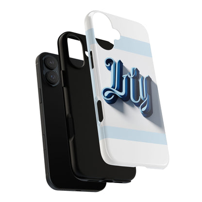 Vibrant 3D Blue Alphabet Protective Phone Case Stylish Accessory for Creative Individuals Compatible with iPhone 13, 14, 15 & 16 – all models including Pro, Pro Max & Plus