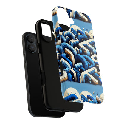 Blue Alphabet B Phone Case for Men and Women Shockproof Protective Cover with 3D Wrap Design and UV Protection