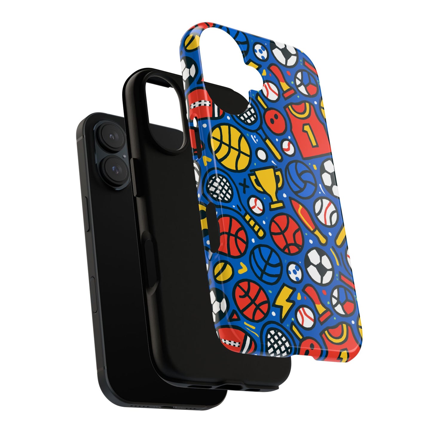 vibrant sports-themed protective phone case with 3d design for unique style – compatible with iphone 13, 14, 15 & 16 – all models including pro, pro max & plus