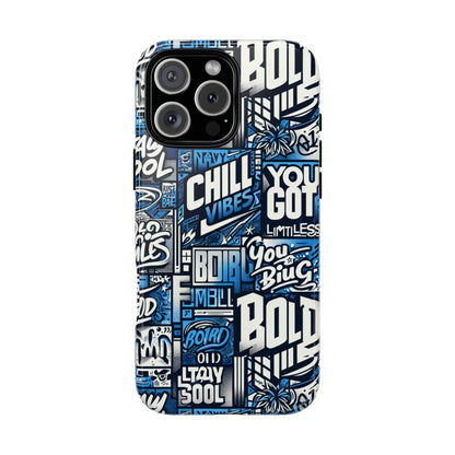 Vibrant 3D Typography Phone Case in Blue – Stylish Protection for Trendy Individuals – Compatible with iPhone 13, 14, 15 & 16 – all models including Pro, Pro Max & Plus