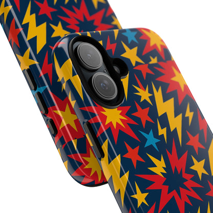 Vibrant 3D Superhero Phone Case with Colourful Lightning Design for Men and Women, Stylish Protection Compatible with iPhone 13, 14, 15 & 16 – all models including Pro, Pro Max & Plus