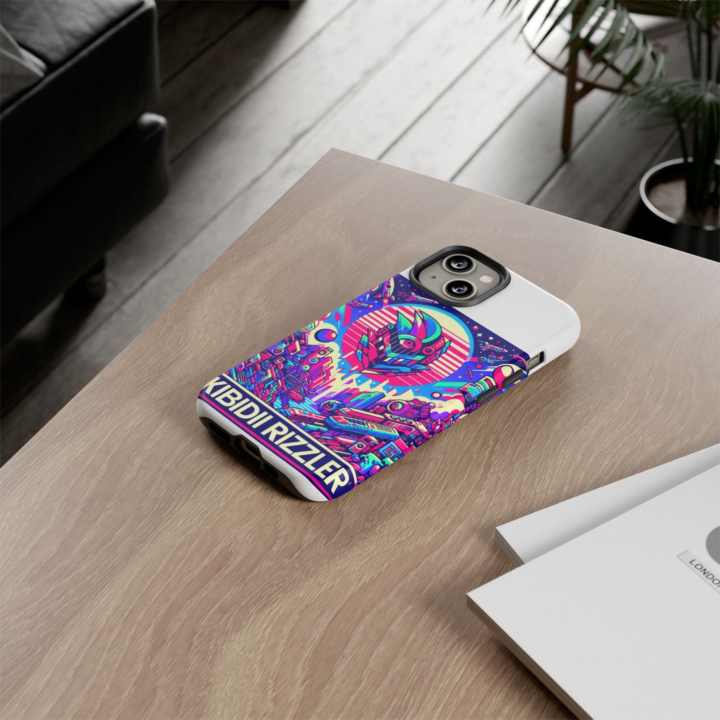 skibidi rizzler protective phone case with 3d wrap design, shock absorbing tpu silicone, uv protected, ideal gift for anime and comic culture fans