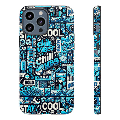 Vibrant 3D Wrap Protective Phone Case with Colourful Chill Vibes Design – Unique Style Accessory for Self-Expression Compatible with iPhone 13, 14, 15 & 16 – all models including Pro, Pro Max & Plus