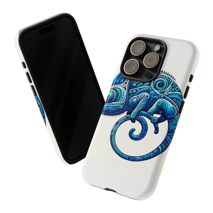 Vibrant 3D Wrap Protective Phone Case with Blue Chameleon Design, Creative Accessory for Unique Style, Compatible with iPhone 13, 14, 15 & 16 – all models including Pro, Pro Max & Plus