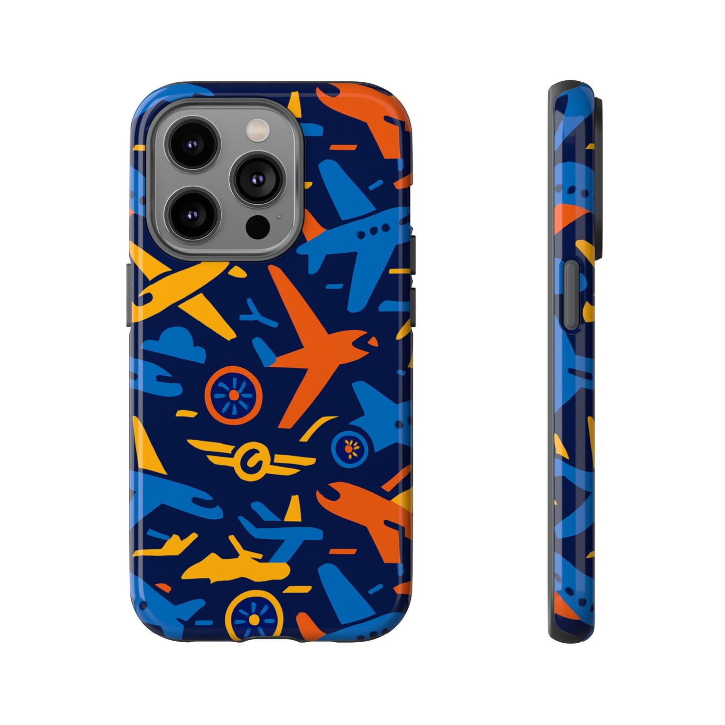vibrant 3d airplane pattern protective phone case for self-expression and stylish protection compatible with iphone 13, 14, 15 & 16 – all models including pro, pro max & plus