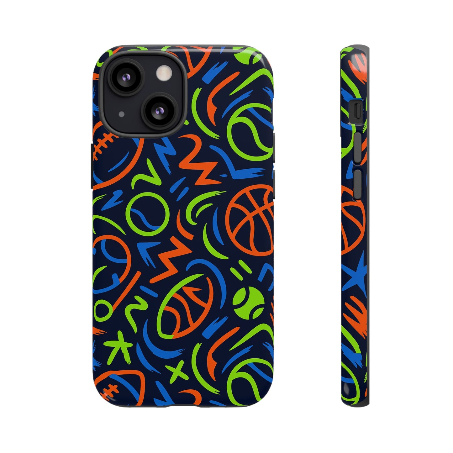 vibrant 3d wrap protective phone case with colourful sports design for unique style and expression compatible with iphone 13, 14, 15 & 16 – all models including pro, pro max & plus