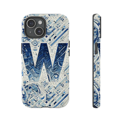 Blue Alphabet W Phone Case for Smartphones - Vibrant 3D Wrap Design with Shock Absorption and UV Protection, Suitable for Fans of Anime, Comics, and Unique Accessories
