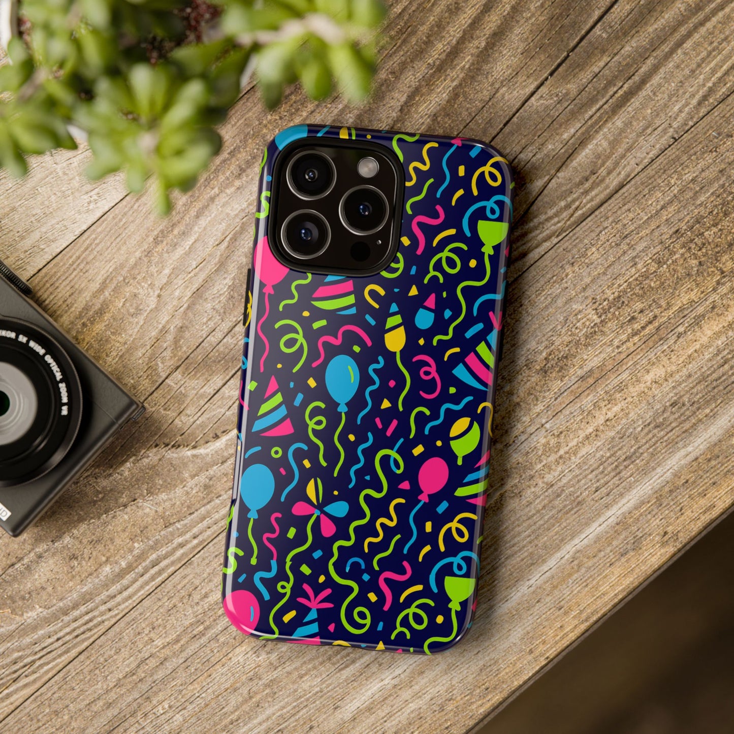 vibrant 3d wrap protective phone case with multicolour party design for playful smartphone accessories compatible with iphone 13, 14, 15 & 16 – all models including pro, pro max & plus