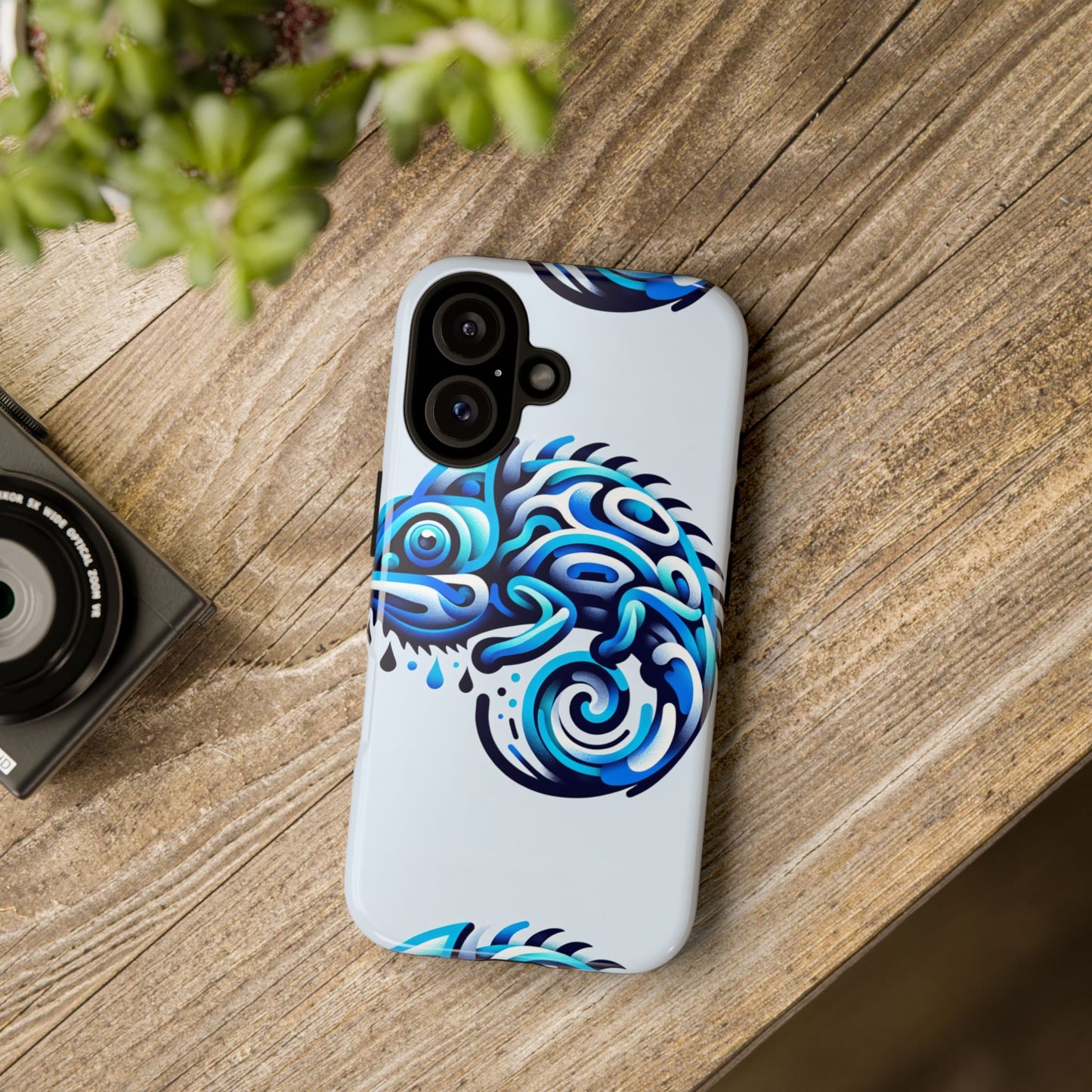 blue animal create 5 phone case with vibrant 3d wrap design, shock absorption, uv protection, for stylish and durable smartphone protection
