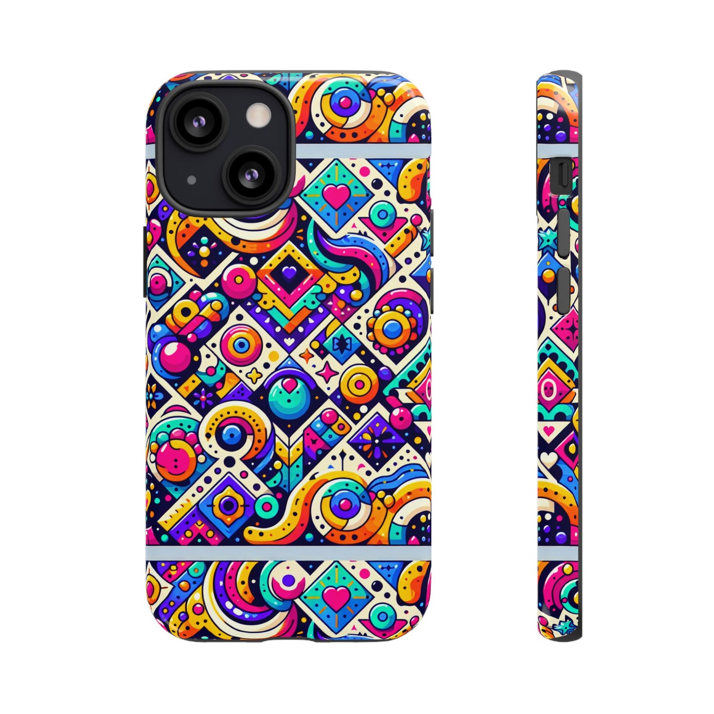 pattern image 6 vibrant 3d wrap phone case for anime and comic fans - colourful abstract design compatible with iphone 13, 14, 15 & 16 – all models including pro, pro max & plus