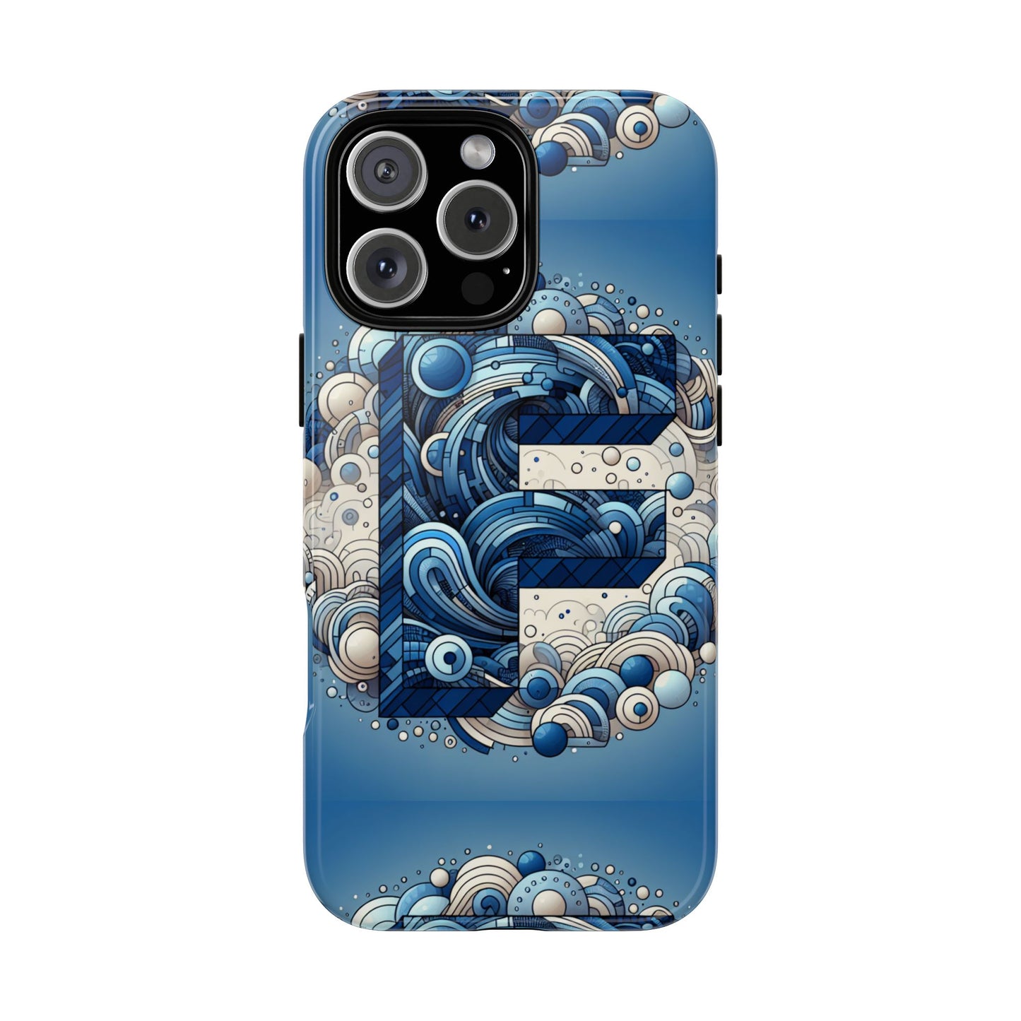 blue alphabet f phone case for iphone and android durable shockproof cover with 3d wrap design and uv protection