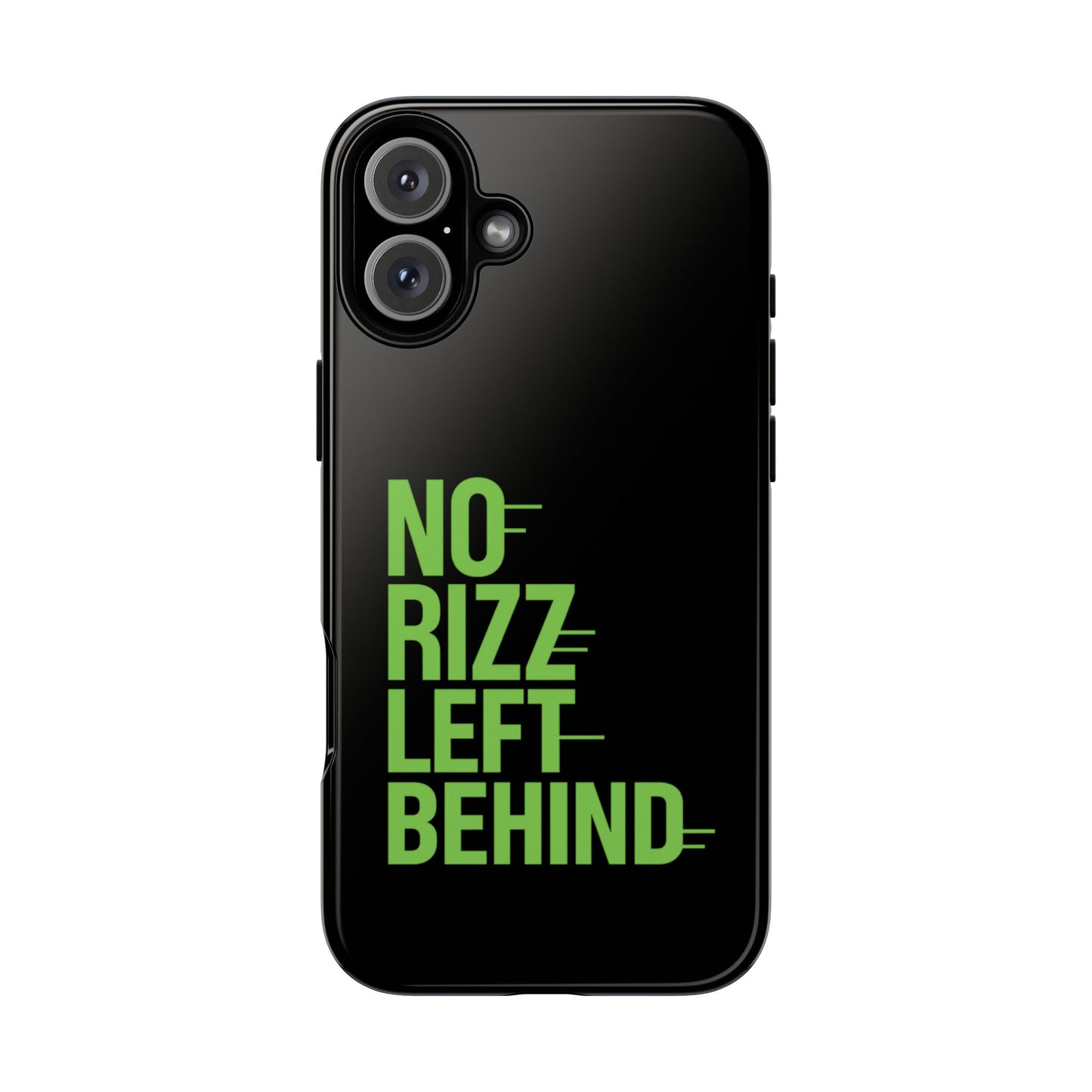 tough phone case - no rizz left behind, durable protection, shock absorbent, stylish design, perfect gift for adults, supports wireless charging, uv protected, lightweight accessory