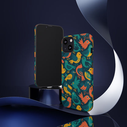 Multicolour Bird Pattern 3D Wrap Protective Phone Case – Vibrant Accessory for Self-Expression Compatible with iPhone 13, 14, 15 & 16 – all models including Pro, Pro Max & Plus