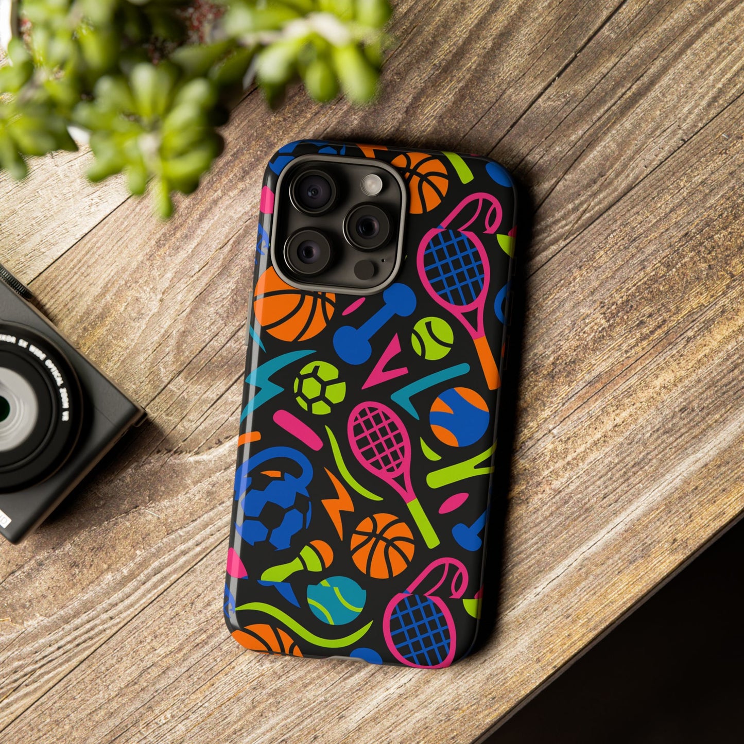 vibrant 3d sport-themed protective phone case in multicolour design for active lifestyle compatible with iphone 13, 14, 15 & 16 – all models including pro, pro max & plus