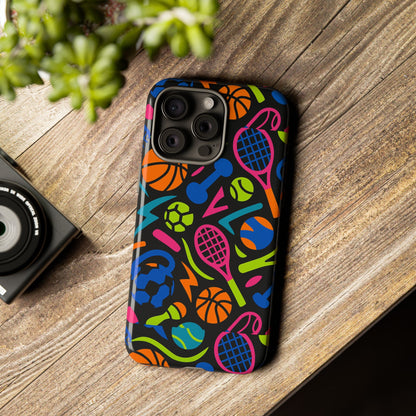 Vibrant 3D Sport-Themed Protective Phone Case in Multicolour Design for Active Lifestyle Compatible with iPhone 13, 14, 15 & 16 – All Models Including Pro, Pro Max & Plus