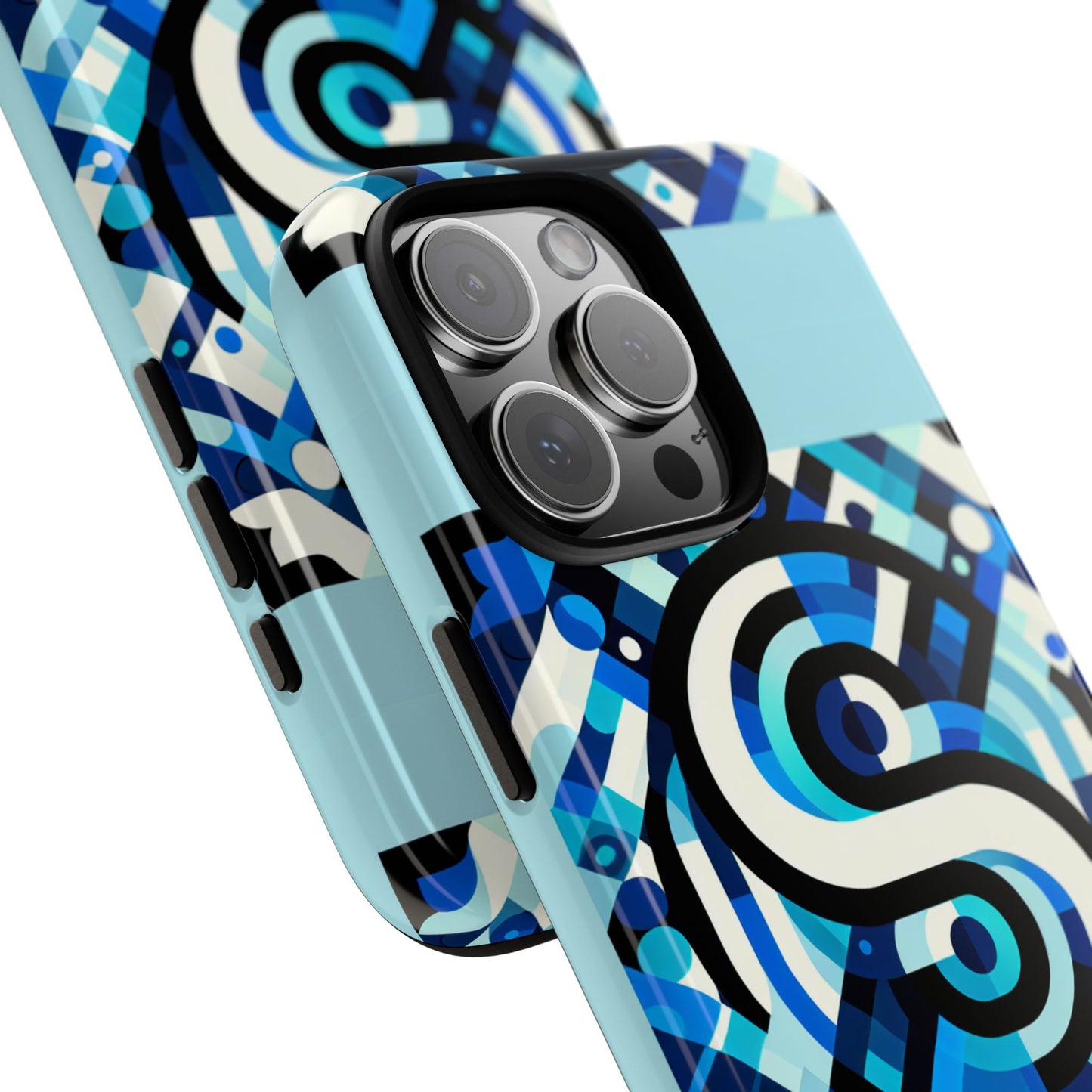 letter blue alphabet s phone case with 3d wrap design for stylish protection and unique retro anime comic style