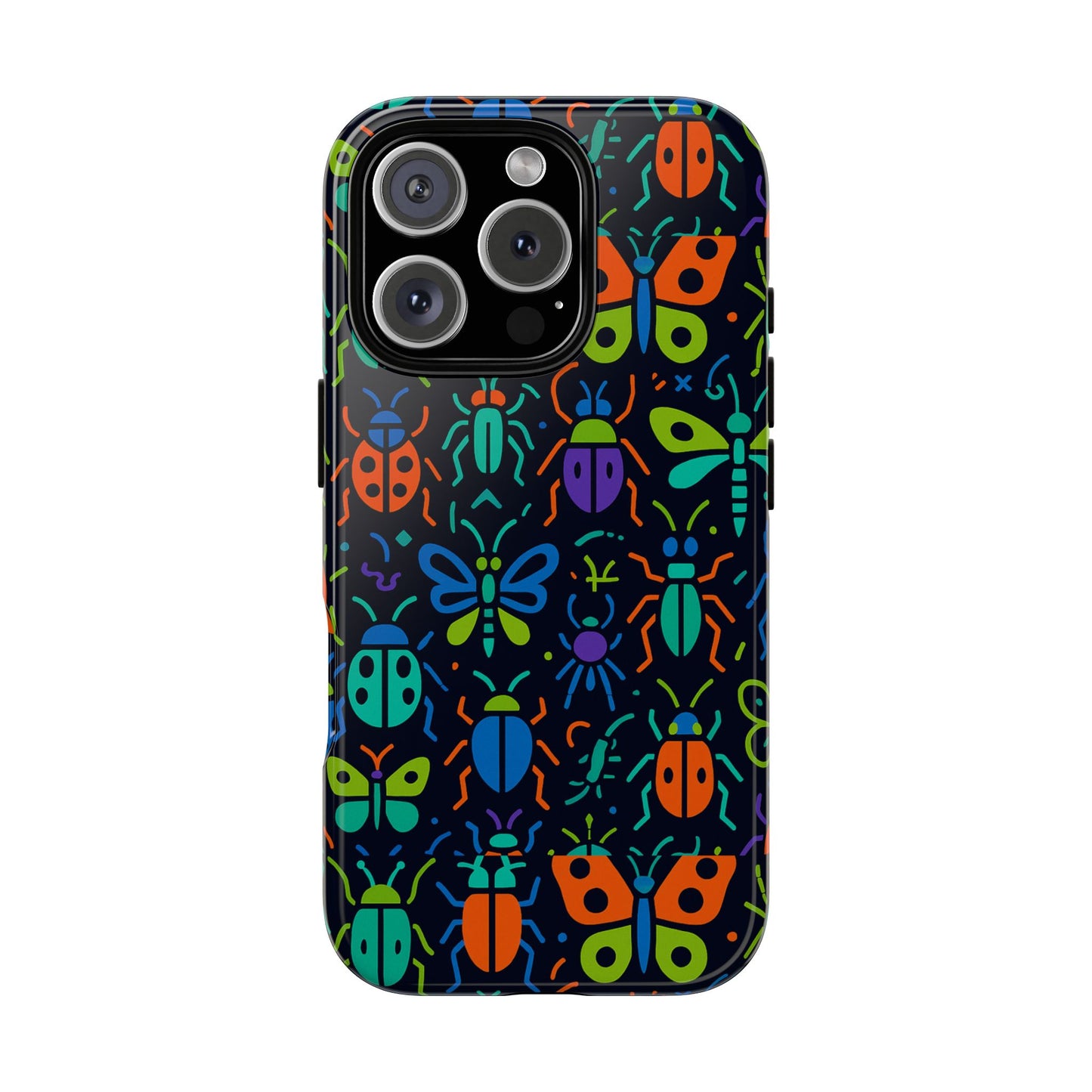 vibrant 3d insect phone case colourful stylish protective cover unique design for men and women compatible with iphone 13, 14, 15 & 16 – all models including pro, pro max & plus