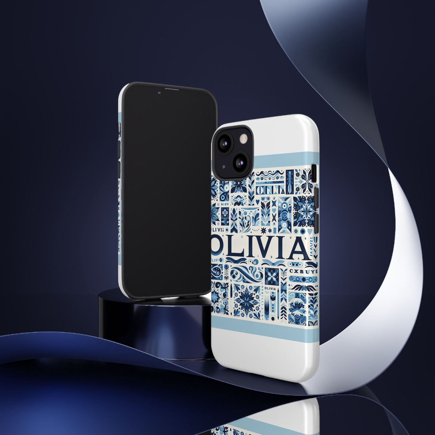 vibrant 3d wrap protective phone case in blue floral design for stylish protection compatible with iphone 13, 14, 15 & 16 – all models including pro, pro max & plus