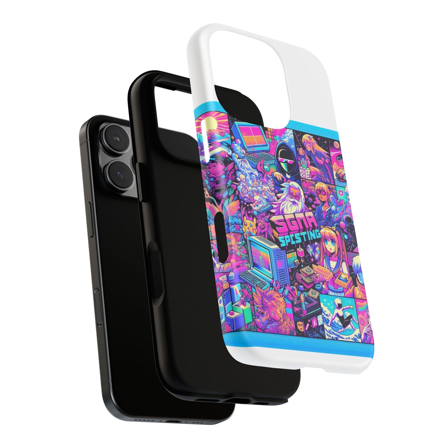sigma sprinting vibrant protective phone case for smartphones, 3d wrap design with uv protection, durable shock absorbent material, ideal gift for anime and comic lovers