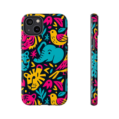 Vibrant 3D Animal Print Protective Phone Case Colourful Design for Stylish Protection Compatible with iPhone 13, 14, 15 & 16 – all models including Pro, Pro Max & Plus