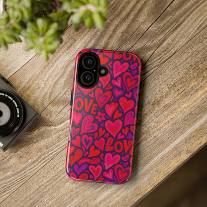 Multicolour 3D Heart Pattern Protective Phone Case for Smartphones – Vibrant Design for Stylish Protection, Compatible with iPhone 13, 14, 15 & 16 – all models including Pro, Pro Max & Plus