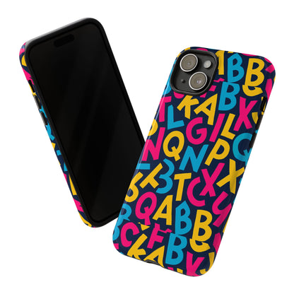 Multicolour 3D Wrap Phone Case with Playful Alphabet Design – Stylish Protection for Smartphones Compatible with iPhone 13, 14, 15 & 16 – All Models Including Pro, Pro Max & Plus